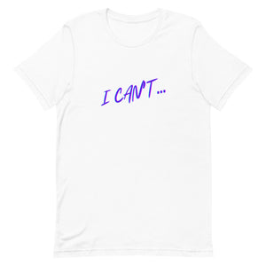 I Can't...But GOD Can Tee (Purple Letters)