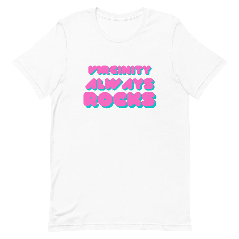 Virginity Always Rocks Tee (Pink/Blue)