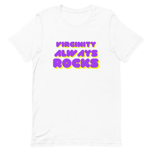 Virginity Always Rocks Tee (Purple/Yellow)