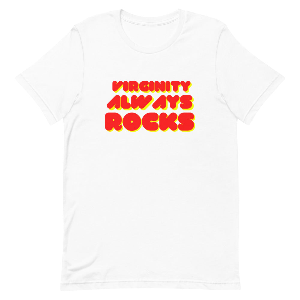 Virginity Always Rocks Tee (Red/Yellow)