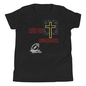 Boys'-Live Up-Touchdown Tee (Black/Red Letters)