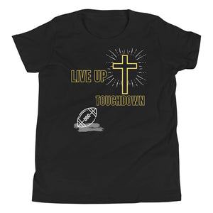 Boys'-Live Up-Touchdown Tee (Black/Yellow Letters)