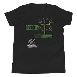 Boys'-Live Up-Touchdown Tee (Black/Green Letters)