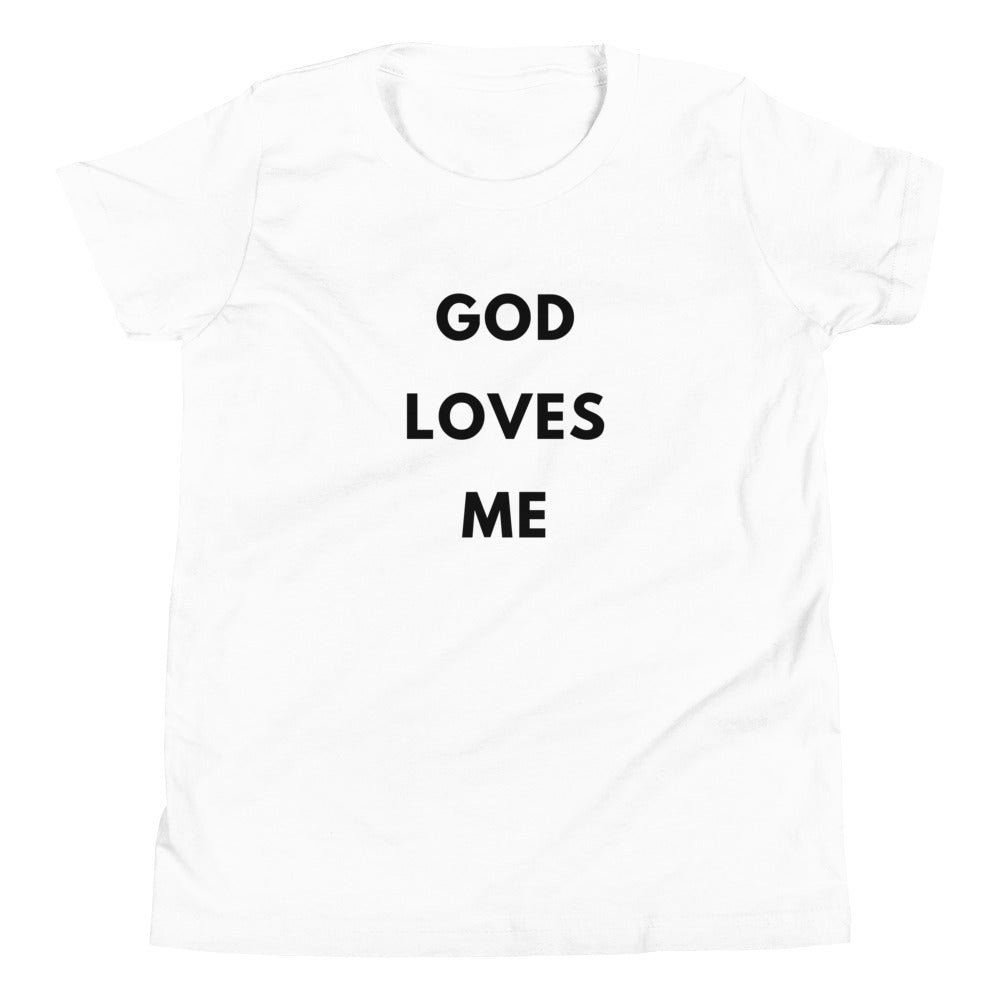 Youth-GOD Loves Me Tee (Black Letters)